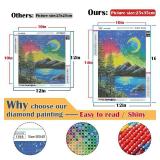 TINY FUN 12 Pack Diamond Painting Kits for Adults 5D Diamond Art Kit Paint by Number for Beginners, DIY Paint with Round Full Drill Diamonds Paintings Gem Art for Home Wall Decor Gift (12X16 Inch