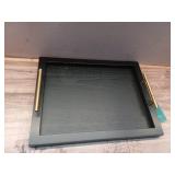 Halsey 12.50 in. W Rectangle Black Wood Decorative Tray Halsey 12.50 in. W Rectangle Black Wood Decorative Tray