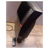 1500-Watt 20 in. Black Electric Console Ceramic Space Heater with Tip-Over Switch, Adjustable Louvers, Timer, Remote - Retail: $90 1500-Watt 20 in. Black Electric Console Ceramic Space Heater with Tip-Over Switch, Adjustable Louvers, Timer, Remote - Retail: $90