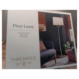 Modern Ring Floor Lamp Brushed Nickel Finish - Threshold ETL Listed, Cotton/Polyester Shade, Metal Body - Retail: $115 Modern Ring Floor Lamp Brushed Nickel Finish - Threshold ETL Listed, Cotton/Polyester Shade, Metal Body - Retail: $115