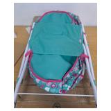 Mint Heart - Daisy Doll Pram - Pink & Green, Bassinet, Storage Basket, Retractable Canopy Mint Heart - Daisy Doll Pram - Pink & Green, Bassinet, Storage Basket, Retractable Canopy