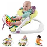 Fisher-Price Portable Baby Chair Kick & Play Deluxe Sit-Me-Up Seat with Piano Learning Toy & Tray for Infants to Toddlers, Purple Monkey - Retail: $74 Fisher-Price Portable Baby Chair Kick & Play Deluxe Sit-Me-Up Seat with Piano Learning Toy & Tray for Infants to Toddlers, Purple Monkey - Retail: $74
