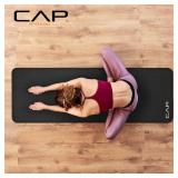 CAP Barbell Yoga Mat 1' Thick with Carrying Strap - High Density Exercise Mat 74''x24''x1 | Black CAP Barbell Yoga Mat 1' Thick with Carrying Strap - High Density Exercise Mat 74''x24''x1 | Black