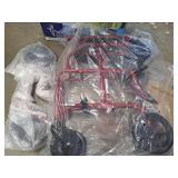 Medline Ultra Lightweight Transport Wheelchair for Adults, Foldable, 19-Inch Seat Width, Red Frame, Black Upholstery Medline Ultra Lightweight Transport Wheelchair for Adults, Foldable, 19-Inch Seat Width, Red Frame, Black Upholstery