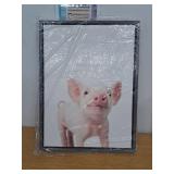 Kate and Laurel Sylvie Baby Piglet Animal Print Portrait Framed Canvas Wall Art by Amy Peterson, 18x24 Gray Kate and Laurel Sylvie Baby Piglet Animal Print Portrait Framed Canvas Wall Art by Amy Peterson, 18x24 Gray