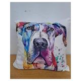 Great Dane Dog Colorful Watercolor Dog Throw Pillow Great Dane Dog Colorful Watercolor Dog Throw Pillow