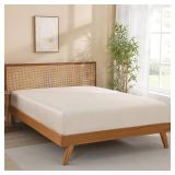 King Size Fitted Sheet Only, 100% Viscose from Bamboo, 300TC Sateen Weave, Silky Soft, Cooling, 16' Deep Pocket, All Round Elastic, No Slip, No Pilling, Beige King Size Fitted Sheet Only, 100% Viscose from Bamboo, 300TC Sateen Weave, Silky Soft, Cooling, 16' Deep Pocket, All Round Elastic, No Slip, No Pilling, Beige