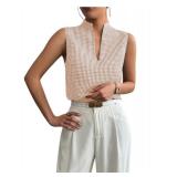 Women's V Neck Sleeveless Blouses Summer Casual Tank Top Size: X-Large Women's V Neck Sleeveless Blouses Summer Casual Tank Top Size: X-Large