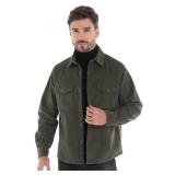 Men's Corduroy Lightweight Shacket, Dark Green Size:M Men's Corduroy Lightweight Shacket, Dark Green Size:M