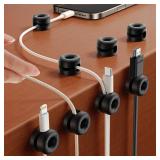 16 Pack Cord Organizer JOYROOM Silicone Cable Clips [1s Side-Snap Lock] Desktop Cable Management, Adhesive Phone Charger Wire Keeper