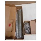 KAMANINA Silver Curtain Rod 32 to 58 Inch(2.6-4.8ft), Adjustable Curtain Rods for Windows 28 to 48 Inch, 3/4 Inch Splicing Drapery Rods with Twisted Cage Finial - Retail: $19