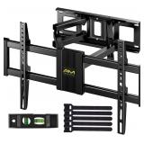 AM alphamount Full Motion TV Wall Mount for Most 37-75 Inch TVs up to 100 lbs, Swivel TV Mount with Dual Articulating Arms, Wall Mount TV Bracket Max VESA 600x400mm, Fits 16³ Wood Studs, APLF6