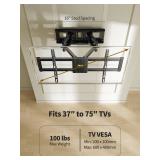 AM alphamount Full Motion TV Wall Mount for Most 37-75 Inch TVs up to 100 lbs, Swivel TV Mount with Dual Articulating Arms, Wall Mount TV Bracket Max VESA 600x400mm, Fits 16³ Wood Studs, APLF6