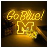 Michigian Neon Led Wolveriines Sign Go Blue Vibrant LED Wall Art for University of Michigan Fans for Game Day, Man Cave, Dorm & Bar Decor - Michigan Rugby Football Sports Team Spirit Gift for Alumni &