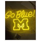 Michigian Neon Led Wolveriines Sign Go Blue Vibrant LED Wall Art for University of Michigan Fans for Game Day, Man Cave, Dorm & Bar Decor - Michigan Rugby Football Sports Team Spirit Gift for Alumni &