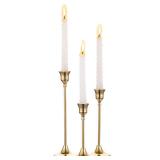 Candlestick Holders Taper Candle Holders, Set of 3 Candle Stick Holders Set, Brass Gold Candlestick Holder Set, Vintage Modern Decorative Centerpiece for Table Mantel Wedding Housewarming Gift - Retai