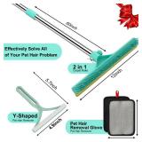 Carpet Rake for Pet Hair Removal - 60" Adjustable Long Handle Carpet Rake, 3 in 1 Reusable Pet Hair Removal Tool Kit, Cat Dog Fur Rakes Scraper Carpet Broom for Carpets, Rugs, Mats - Retail: $26