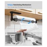 Paper Towel Holder Under Cabinet, One-Handed Tear, Wall Mount, Adhesive, Black, Paper Roll Holder with Ratchet Mechanism for Kitchen Bathroom Farmhouse Essentials Decor Accessories - Retail: $15