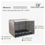 Explore Land Pattern Dog Crate Cover for 42 Inches Wire Cage, Heavy-Duty Polyester 1 2 3 Doors Standard Metal Pet Kennel Enclosure (Vintage Violet) - Retail: $26