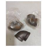 uxcell 1 1/4"(32mm) 90 Degree Malleable Iron Elbow Fitting, Threaded Pipes Fitting Brackets Nipples for Vintage Fixtures DIY Furniture Pipe Plumbing, 3 Pcs - Retail: $18