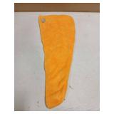 myHomeBody Hair Towel Wrap, Luxury Quick Drying Turban, Ultra Soft Absorbent Charcoal Fiber Cap, with Coconut Shell Button Mango - Retail: $10