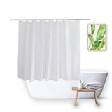 Vosign Short Shower Curtain Liner 48 Inch Length Fabric Bath Curtain Sets for Walk in Tub, Solid White, Hotel Quality, Machine Washable, 72 X 48 Inch - Retail: $15