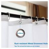 Vosign Short Shower Curtain Liner 48 Inch Length Fabric Bath Curtain Sets for Walk in Tub, Solid White, Hotel Quality, Machine Washable, 72 X 48 Inch - Retail: $15