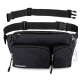 CXWMZY Fanny Packs For Women & Men, Waist Bag Hip Bum Bag Strap Extension Large Capacity Easy Carry Any Phone Passport Wallet for Outdoors Workout Traveling Casual Running Hiking Cycling Dog Walking