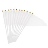 PATIKIL 8x3 Inch Mini Pennant Flags, 12Pcs Small Handheld Blank Solid Flag on Stick for DIY Graffiti Birthday Carnival Celebration Sports, White - Retail: $6