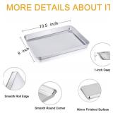 TeamFar Toaster Oven Pans Set of 2, Stainless Steel Compact Toaster Oven Tray Ovenware, 10.5