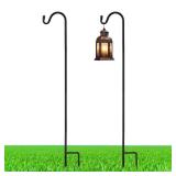 Yetene 2 Pcs 24 Inch Shepherds Hook for Outdoor Adjustable Bird Feeder Pole Metal Steel Shepard Hooks for Hummingbird Stand Feeder Pole for Garden Plant, Lantern, Hanging Wedding Decor - Retail: $10