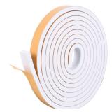 Kikerike Self Adhesive Foam Tape Weatherstrip 1/2in x 1/4in x 16.5Ft High Density Foam Insulation Strips Seal Weather Stripping with Strong Adhesive for Door and Window Sound Isolation Soundproofing -