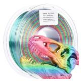 FXAAGFH Rainbow Silk PLA Filament, 3D Multicolor Printer Filament 1.75mm +/- 0.02mm, 3D Printing Filament 1kg/2.2lbs