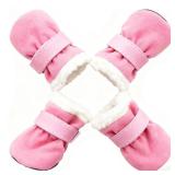 Small Dog Shoes for Winter, Snow Booties for Puppy, Outdoor Warm Dog Booties for Cold Weather (Black, Medium)