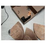 BrightRow Corner Floating Shelves for Wall Set of 3, Solid Wood 7 Inch Rounded Corner Shelves Wall Mounted Natural Solid Elm Wood Shelf, Wooden Hanging Shelf for Bedroom, Rustic Style for Decor - Reta