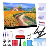 A3 LED Light Pad for Diamond Painting,Ratukall Diamond Art Light Board Kit,Adjustable Brightness Light Box for Tracing with Diamond Painting Accessories and Tools Includes Storage Case, Pens,Stand - R