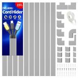 Delamu 157in Delamu Cord Hider Wall for Wall Mounted TV, Wire Hider Kit - Retail: $23