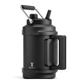 1 Gallon Insulated Water Bottle for Sports: Meoky 128 oz Triple Wall Vacuum Stainless Steel Water Jug - Top and Side Handles, Cold for 48 Hrs, 2-in-1 Straw and Spout Lid, Leak Proof for Hiking (Night)