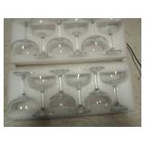 QOWOEO Set of 12 - Champagne Coupe Glasses, 7 Oz Clear Cut Rim Martini Glass with Short Stable Base, Ideal for Parties, Birthdays and Bars, Dishwasher safe - Retail: $37