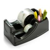 Officemate Recycled 2-in-1 Heavy Duty Tape Dispenser, 1" and 3" Cores, Black (96690) - Retail: $25