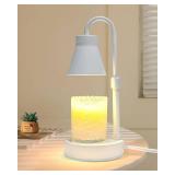 Elenhome Candle Warmer Lamp with Adjustable Height - Stepless Dimming & Metal Finish - No Flame Scented, Includes 2 Bulbs (White) - Retail: $16