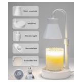 Elenhome Candle Warmer Lamp with Adjustable Height - Stepless Dimming & Metal Finish - No Flame Scented, Includes 2 Bulbs (White) - Retail: $16