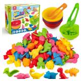 Coogam Counting Dinosaur Sorting Toy Set, Color Matching Classification Game, Montessori Fine Motor Skill Preschool Educational Montessori Learning Toys for 3 4 5 Years Old - Retail: $22