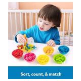 Coogam Counting Dinosaur Sorting Toy Set, Color Matching Classification Game, Montessori Fine Motor Skill Preschool Educational Montessori Learning Toys for 3 4 5 Years Old - Retail: $22