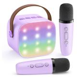 YLL Karaoke Machine for Kids, Portable Mini Speaker with 2 Wireless Microphones, 2026 TOP Kids Gifts for Girls Ages 3, 4, 5, 6, 7, 8, 9, 10, 12 +Years Old, 4-12th Birthday Present Toy Party (Purple) -