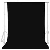 GFCC 8FTX10FT Black Backdrop Background for Photography Photo Booth Backdrop for Photoshoot Background Screen Video Recording Parties Curtain - Retail: $26