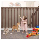 Balcony Safety Net for Kids Banister Guard-13ft x 3ft Child Safety Net, Balcony Mesh Screen for Pets, Dogs, Cats, Toys - Stair Railing Baby Proof (Brown) - Retail: $24