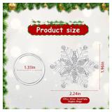 12Pcs Christmas Snowflake Napkin Rings Set - Silver Napkin Ring Holder, Xmas Metal Rhinestone Round Serviette Buckle - For Party Favors, Dinning Table Setting, Wedding, Holiday Decor - Retail: $10