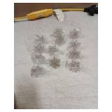 12Pcs Christmas Snowflake Napkin Rings Set - Silver Napkin Ring Holder, Xmas Metal Rhinestone Round Serviette Buckle - For Party Favors, Dinning Table Setting, Wedding, Holiday Decor - Retail: $10