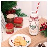 Nefelibata Cookies for Santa Plate Milk Jar Set, Christmas Tiered Tray Decor, Ceramics Xmas Treat Plate Home Kitchen Dining Table Decor Holiday Housewarming Gift - Retail: $26